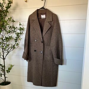 Brown Wool Coat - Large - Belle and Bloom